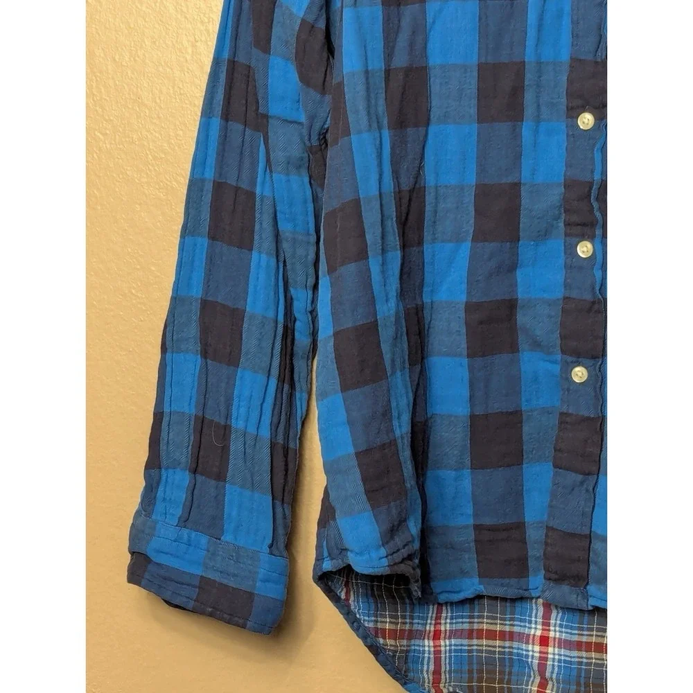 Polo Ralph Lauren Plaid Button Down Shirt Blue‎ Classic Fit Cotton Mens L